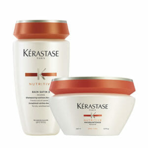 kit nutritive shampoo bain satin 2 irisome 250ml maschera masquintense irisome capelli grossi 200ml kerastase